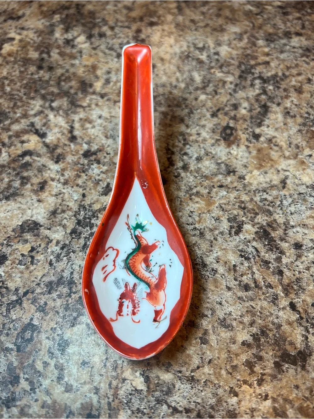 Porcelain Asian-Style Soup Spoons - Assorted Red, Green, Yellow, White